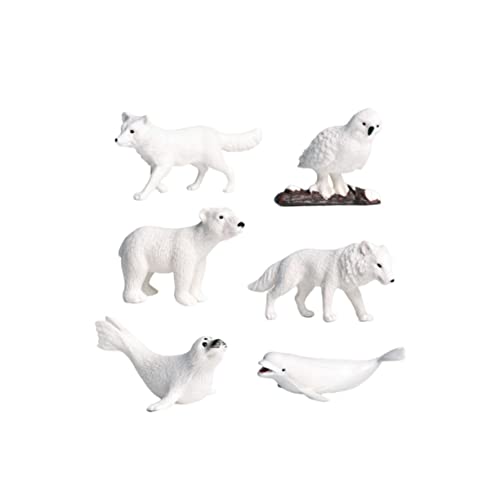 Abaodam 6St Eisbär-Dekoration -Nutztiere Hund Pinguinfigur Hai- Fisch Living Room Decoration wohnzimmerdeko Tierfiguren für Erwachsene Plastiktiere Tierfiguren für von Abaodam