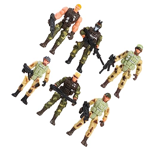 Abaodam 6St Militärsoldatenmodell Toys Spielzeugarmee militärisches Soldatenfiguren militärische Figuren Kindersoldatenstatue Plastik Green von Abaodam