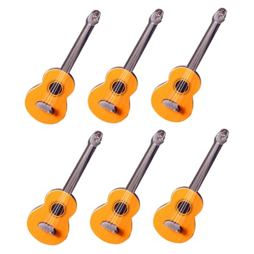 Abaodam 6St Puppenhaus Gitarre kleines Requisitenmodell Bastelmodell Möbelmodell Musikinstrument Deko Musikalische Dekoration Mini -Gitarrenmodell Hanging Ornament Modell Gitarre Holz von Abaodam