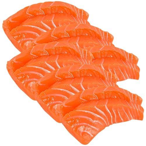 Abaodam 6St Requisiten für das Szenenlayout lachsscheibenförmige Modelle Kinderspielzeug Lachsspielzeug für Kinder lachfas catchring ad Lachs-Modell simuliertes Sashimi-Modell PVC Orange von Abaodam