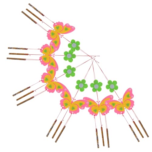 Abaodam 6St Schmetterlings-Windspiel Windspiele selber malen Schmetterlings-Bastelset Schmetterling Windspiel Kinder Handwerk Spielzeug dekorative hängende Windglocke hölzerne Windspiele von Abaodam