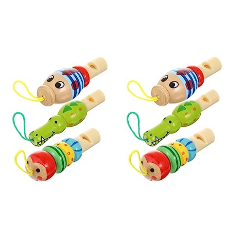 Abaodam 6St Tier kleine Pfeife animal toys tier Tierische Ornamente Tierische Spielzeuge Holzflöte mit Tiermotiv pfeifen Musikalisches Babyspielzeug hölzern von Abaodam