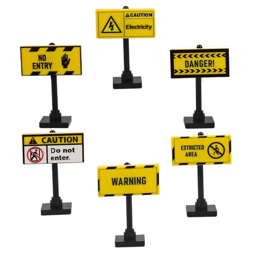 Abaodam 6St Warnschild- Fahrzeugmontierte Schwimmer digitales Warnschilder Verkehrszeichen Bausteine Spielset zur Verkehrserziehung -Verkehrsschilder von Abaodam