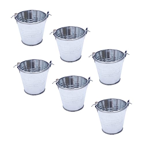 Abaodam 6St Weißblechfass blumenbank Storage Boxes für gartenvliese minitöpfe klein Eiskübel Cool wischeimer Mini-Eimer für dekorative Blumentöpfe Einfügen Silver von Abaodam