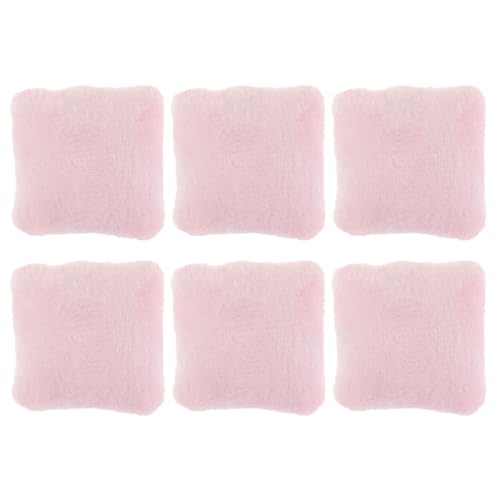 Abaodam 6St Zubehör für Puppenhäuser Puppenhauskissen Einrichtung Bettwäsche Decken DIY House Miniature puppenhauszubehör Mini- - Puppe gefälschtes Kissen Flanell Rosa von Abaodam