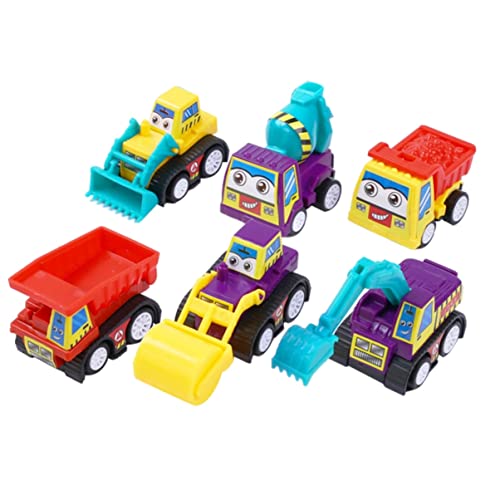 Abaodam 6er Set Mini Ingenieurfahrzeuge Friktionsbetriebenes Lernspielzeug Für Kleinkinder Bagger Bulldozer Dumper Und Betonmischer Zufälligen Farben von Abaodam