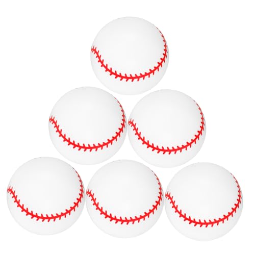 Abaodam 6st Aufblasbarer Baseball Schaum Grube Basketballkorb Für Draußen Baseball in Die Luft Jagen Baseball-partygeschenke Im Freien Kinderspielzeug Babybälle Weiß PVC von Abaodam