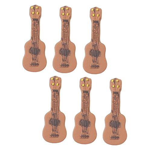 Abaodam 6st Gitarren-mikrolandschaft Mini-puppenhaus-Gitarre Mini-gitarrenmodell Miniatur Gitarre Minigitarren Mini-e-Gitarren-Modell Minigitarre Für Puppenhaus Kleine Gitarre Kunstharz von Abaodam