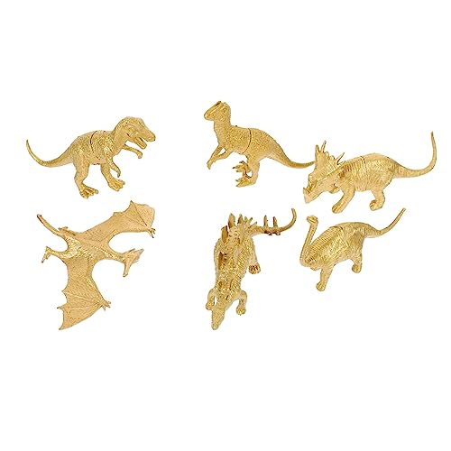 Abaodam 6st Goldenes Dinosauriermodell Goldener Dinosaurier Figuren Goldene Dinosaurier Dekoration Realistische Lehrmittel Kindersimulation Dinosaurier Dinosaurier-statue Plastik von Abaodam