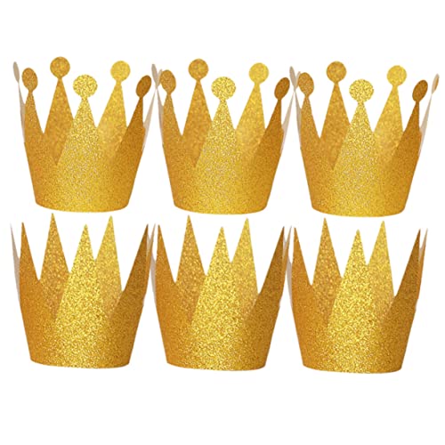 Abaodam 6st Kronenhut Cupcake Topper Für Den Vatertag Geburtstagskronen Partyteller Geburtstagshut Hüte Zur Geburtstagsfeier Alles Zum Geburtstag Hut Kappe Papier Golden von Abaodam