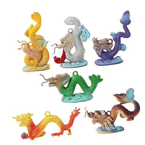 Abaodam 6st PVC-Drache Mini-drachenskulptur Jahr des Drachenmaskottchens Sternzeichen-Drachen-Figur-Dekoration Cartoon-drachenfiguren Miniatur-drachenschmuck Kleiner Drache von Abaodam