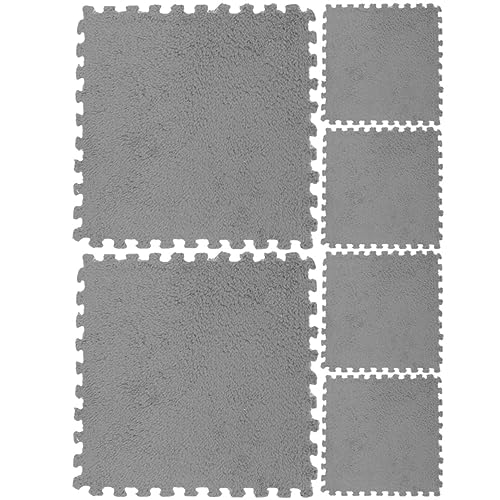 Abaodam 6st Puzzle-Matte Ineinandergreifende Fußmatten Verriegelung Ineinandergreifende Schaumstoffmatten Puzzlematte Schaumstoff-Puzzle-bodenmatte Kinderspiel Bodenversorgung Samt Grey von Abaodam