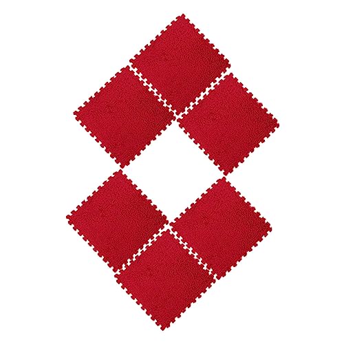 Abaodam 6st Puzzle-Matte Unterlage Gießen Deck Kreis Rätsel Quadrate Läufer-Teppich Bodenfliesen Aus Schaumstoff Outdoor-Teppich Bodenmatte Für Den Außenbereich Bodenbelag Samt Rot von Abaodam