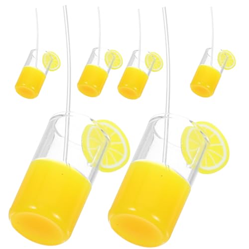 Abaodam 6st Shiwan Limonadenbecher Winziges Mini-wasserbecher Mini-hausbecher Mini-Tasse Miniatur-zitronengetränk Mini- -Foto-Requisiten Mini-Foto-Requisiten Mini-saft Yellow Harz von Abaodam