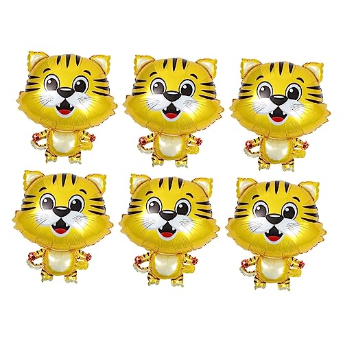 Abaodam 6st Tiger-ballon Tiger Karikatur Geburtstagsballon Blase Schaf-ballon Geburtstagsdekorationen Gänseblümchen Ballons Bausatz Elektrische Ballonpumpe Aluminiumfolie Golden von Abaodam