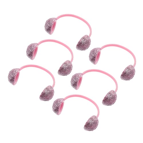 Abaodam 6st Zubehör Für Puppen-ohrenschützer Mädchenpuppen Passende Outfits Haargummis Für Kleine Mädchen Kostüm-mikrofon-Headset Mini-Stirnband Puppenkleidung Ohrenschützer Rosa Plastik von Abaodam