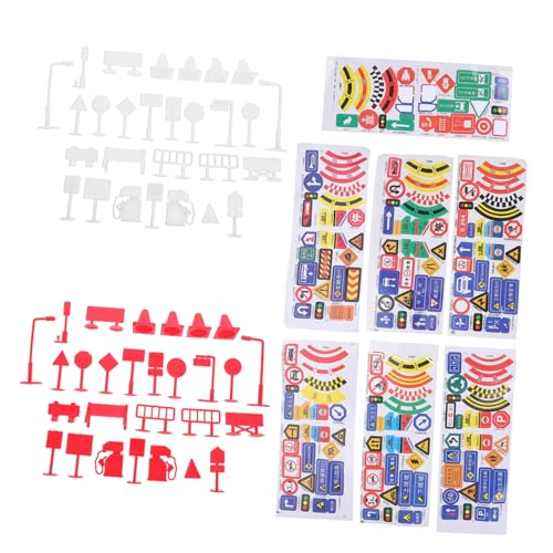 Abaodam 7 Sätze Straßenschild Straßensperre Aus Spielzeug Verkehrszeichen-spielset Kinder Verkehrsmodell Spielzeug Simulation Verkehrszeichen Fuß-Charme Plastik Kleinkind Zubehör Miniatur von Abaodam