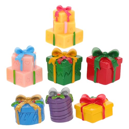 Abaodam 7 Stück Teiliges Miniatur-weihnachtsgeschenkbox Farbigem Verblassungsbeständigem Resin für DIY-Dekoration Miniatur-geschenkboxenmodell für Puppenhaus Tisch Weihnachtsbaumgestaltung Abaodam 7 Stück Teiliges Miniatur-weihnachtsgeschenkbox Farbigem Verblassungsbeständigem Resin für DIY-Dekoration Miniatur-geschenkboxenmodell für Puppenhaus Tisch Weihnachtsbaumgestaltung von Abaodam