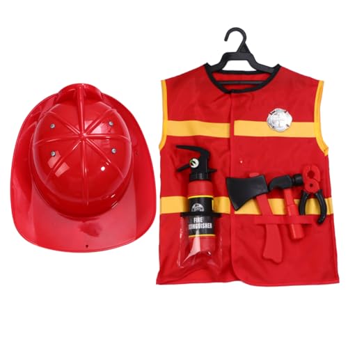 Abaodam 7 Teiliges Set Feuerwehrmann Kostüme Für Kinder Feuerwehrmann Kostüm Für Kinder Feuerwehrmann Kostüm von Abaodam