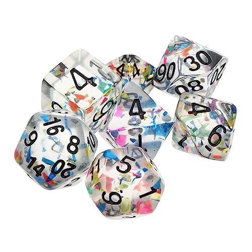 Abaodam 7St Würfel aus Acryl spielwürfel spielewürfel Party dice Gaming dice Unique dice Spiele für Geburtstagsfeiern Rollenspiel Würfel polyedrische Würfel kleine Würfel kreative Würfel von Abaodam