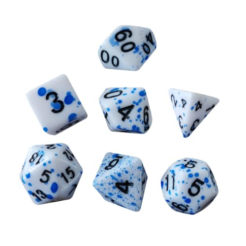 Abaodam 7st Brettspiel Würfel Spiel-Requisiten Realistische Blutwürfel Würfel Für Rollenspiele Unregelmäßige Punktwürfel Blutspritzerwürfel Acryl Blue von Abaodam