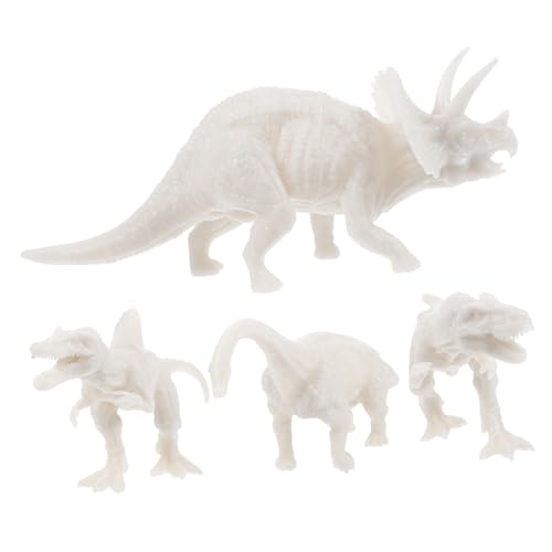 Abaodam 8 STK selbst bemalter Dinosaurier Dinosaurier-Modell-Malset Dinosaurierspielzeug für Kinder 5-7 Dinosaurier-Dekorationen Basteln für Kinder im Alter von 4-8 Jahren PVC Weiß von Abaodam