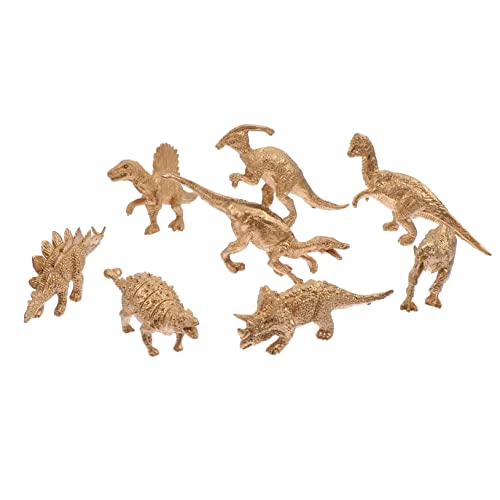 Abaodam 8 Stück Goldenes Dinosauriermodell Dinosaurierspielzeug Dinosaurierpartydekorationen Desktopdekoration Goldene Dinosaurierornamente Dinosaurierhandwerk Figuren Dinosaurier von Abaodam