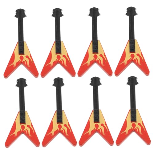 Abaodam 8 Stück Miniatur Gitarrenmodell Winziges Musikinstrument Puppenhaus Realistische Mini Gitarren Ornamente Rollenspielzubehör Für Die Heimdekoration von Abaodam