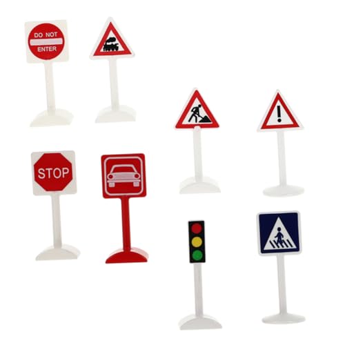 Abaodam Mini-verkehrszeichen-Spielzeug-Set Simulation Von Verkehrszeichenblöcken Für Die Verkehrssicherheitserziehung Von Jungen Und Mädchen von Abaodam