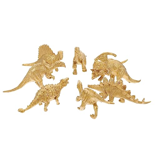 Abaodam 8st Goldenes Dinosauriermodell Ornamente Dekoration Miniatur-dinosaurier-modelle Realistische Lehrmittel Dinosaurier Handwerk Dinosaurier-figuren Desktop-ornament Plastik von Abaodam