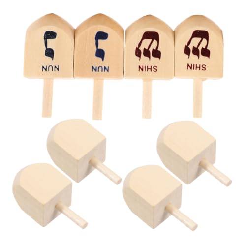 Abaodam 8st Kreiselspielzeug Für Kinder Chanukka- Chanukka Gelt Chanukka-Kranz Chanukka-Dreidel-neuheitsspielzeug Kreisel Für Kinder Chanukka-pin-Spiel Kreisel Spielzeug Holz von Abaodam