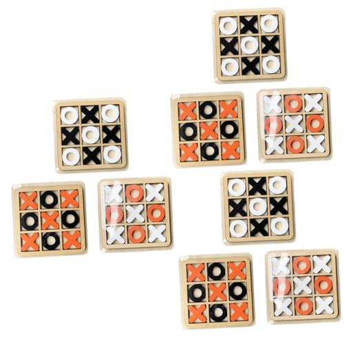 Abaodam 9 Sätze -Toe 3D-Schach Tischdekorationen Tischdeko im Wohnzimmer Zehe Brettspiel Puzzle-Tisch familienspiele Family Games Couchtischzubehör Holzspiele Pappelsperrholz von Abaodam