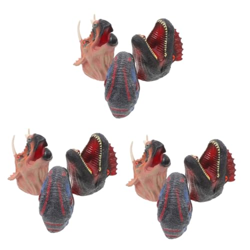 Abaodam 9 STK Dinosaurier-handpuppenspielzeug Dinosaurier Lustige Handpuppen Dinosaurier-Spielzeug Puppen Mit Beweglichem Mund Dschungeltier-handpuppen Handpuppen Für Kinder Gummi von Abaodam