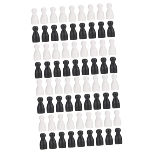 Abaodam 96 STK Stück Brettspiel Schachfiguren Schach-buchstützen Schachskulptur Schachfiguren Dekor Statue des Schachkönigs Flugschach Schachfigur Lernspielzeug Holz Black von Abaodam