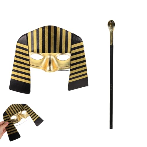 Abaodam Ägyptische Maske Schlangenstab Spazierstock Für Halloween Spazierstock Halloween Maske Für Kinder Mystische Altägyptische Themen-Ankleideparty Abaodam Ägyptische Maske Schlangenstab Spazierstock Für Halloween Spazierstock Halloween Maske Für Kinder Mystische Altägyptische Themen-Ankleideparty von Abaodam