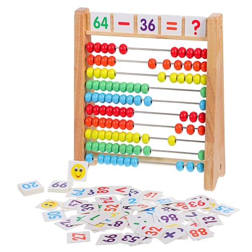 Abaodam Montessori Mathe Spielzeug 1 Set Abakus Lernspielzeug Aus Stehender Abakus Mit 110 Zahlkarten Für Vorschulbildung Und Mathematische Mathe Für Kleinkinder Und Vorschulkinder Rechenbrett von Abaodam