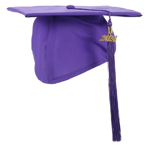 Abaodam Abschlusskappe 2023 Abschlussdekorationen High-school-absolventenhut Abschlusskleid Grad Hüte Vorschulabschlusskappe Verstellbare Abschlusskappe Foto Grad Boxen Polyester Violett von Abaodam