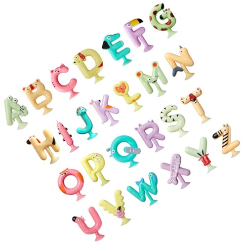 Abaodam Alphabet Saugnapf Set Für Tierische Buchstaben Lernspielzeuge Für Frühkindliche Bildung Und Spaß Der Badewanne von Abaodam