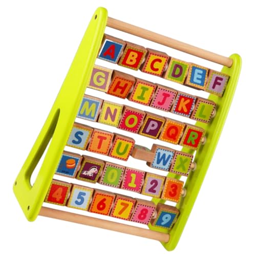 Abaodam Alphanumerisches Gestell Alphabet-holzklötze Kinderspielzeug Lernen Holz-buchstabenständer Cartoon-Alphabet- Frühpädagogische Alphabettafel Hölzern Green von Abaodam