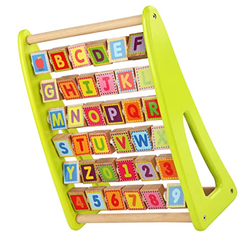 Abaodam Alphanumerisches Rack Spielzeugtisch Lerntafel Für Die Erkenntnis Zahlen Alphabet Buchstaben Lerntafel Für Die Frühe Bildung Holz Grün von Abaodam