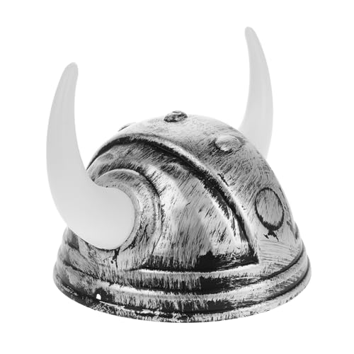 Abaodam Anziehhut Wikinger Schild Wikinger-krieger-helm Wikingerhut Mit Hörnern Mittelalterlicher Wikingerhelm Kostüm Hüte Wikingerkostüme Hut Mit Horn Festivalhut Plastik Silver von Abaodam