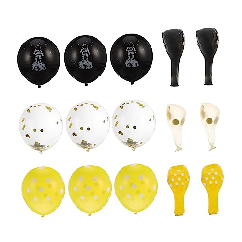 Abaodam Astronauten Latexballons Set Für Geburtstagsfeiern 10 Schwarze 10 Gelbe Mit Punkten 10 Goldene Glitzerballons Dekoration Für Jubiläums Und Feierpartys von Abaodam