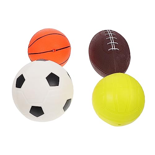 Abaodam Jungen- und Mädchenfreundliches Set mit Aufblasbaren Spielzeugbällen 5er-Pack Fußball Rugby Basketball Spielzeug PVC-sportbälle für Jungen und Mädchen von Abaodam