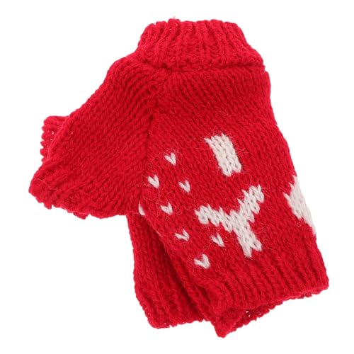 Abaodam Bärenpuppenkostüm bär Bärenkleidung Baum hängt hässlicher Pullover Kleidung für Stofftiere Puppenpullover Kapuzenpullover Plüschtierkleidung Winterpuppenpullover Garn rot von Abaodam