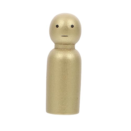 Abaodam Baustein-Ornamente Bastelpuppe Aus Holz Unvollendete Peg-Puppen Mini-bausteine Mini-babypuppen Blanko-peg-Puppen Miniatur Kleine Pfötchenmenschen Mini-actionfiguren Golden Hölzern von Abaodam