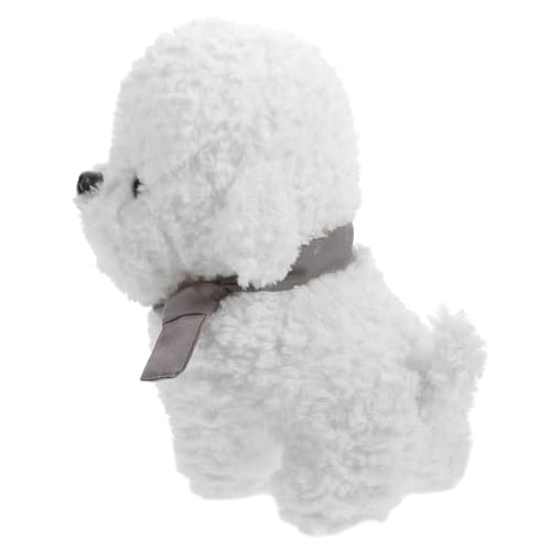 Abaodam Bichon-Puppe Haushaltsstofftier Pudel Stofftier Stoffspielzeug für Hunde Kuscheltiere Hund Welpen ausgestopftes Tier falscher Hund ausgestopfter Welpe gefüllte Dekoration Plüsch von Abaodam