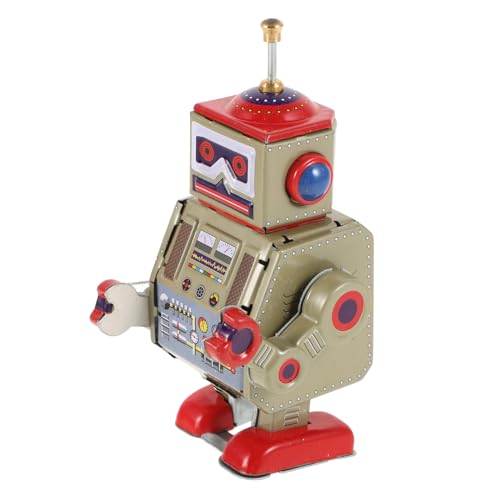 Abaodam Blechroboter Uhrwerk-sammelfigur Retro-roboterspielzeug Uhrwerkspielzeug Aus Blech Mini-robotermodell Retro-Spielzeug Retro-blechspielzeug Laufendes Roboterspielzeug Weißblech von Abaodam