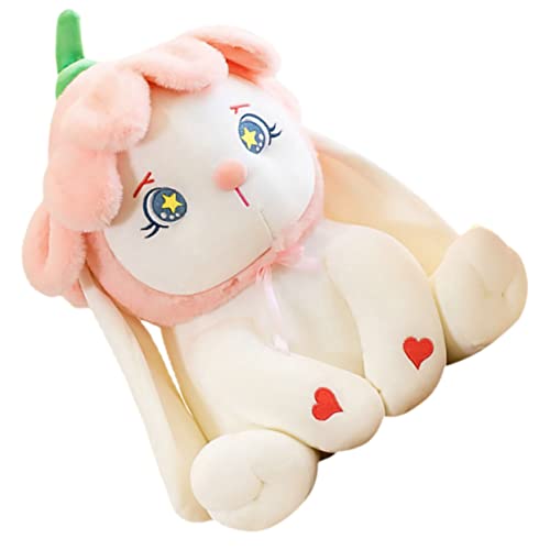 Abaodam Blütenblatt-Kaninchen-Puppe Kissen Hase Puppenaugen Spielzeuge Kuscheltiere Für Babys Ausgestopftes Kaninchen Süßes Stofftier Cartoon-tierspielzeug Plüsch von Abaodam