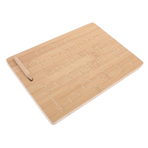 Abaodam Braille-schreibtafel Für Die Frühe Bildung Montessori-Mathe Montessori-Kleinkind Mathe-manipulativ-Kindergarten Verfolgen Und Schreiben Sie Das Alphabet-Zentrum Planke Bambus Khaki von Abaodam