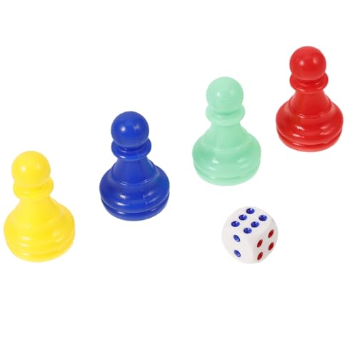 Abaodam Schachspielfiguren-Set Schachbrett mit Würfeln 6-seitige Würfel 40 Schachfiguren Brettspiel-Token für Erwachsene Jungen und Mädchen von Abaodam